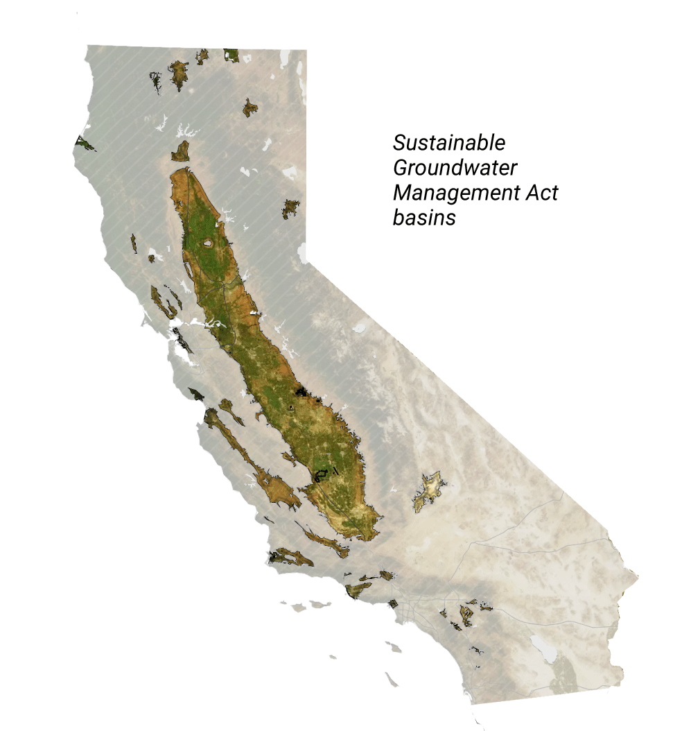 Map of SGMA basins in California.